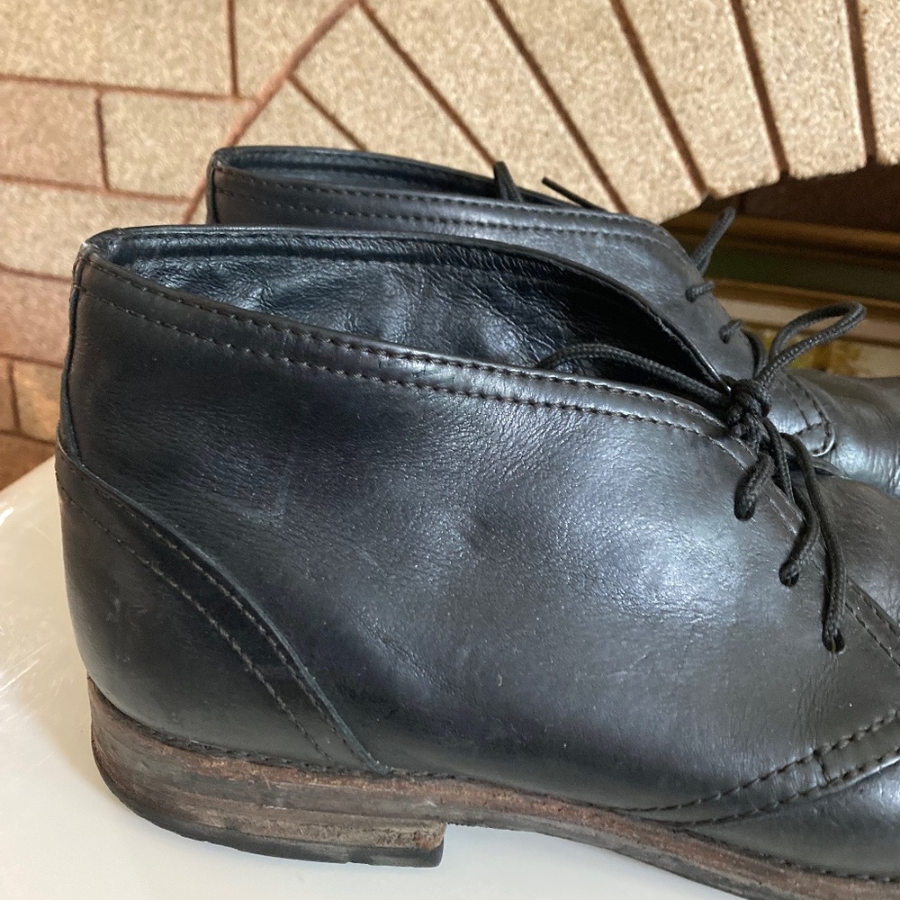 Frye Oliver Black Leather Ankle Lace Up Boots Men Size 10.5